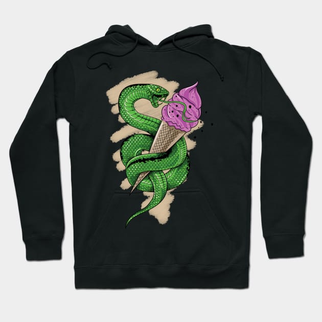 snake cream Hoodie by A3DRAWING